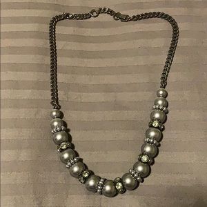 Gunmetal beaded statement necklace